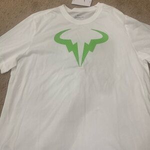 Nike Men's Rafael Nadal Tee with Green Graphic on White
